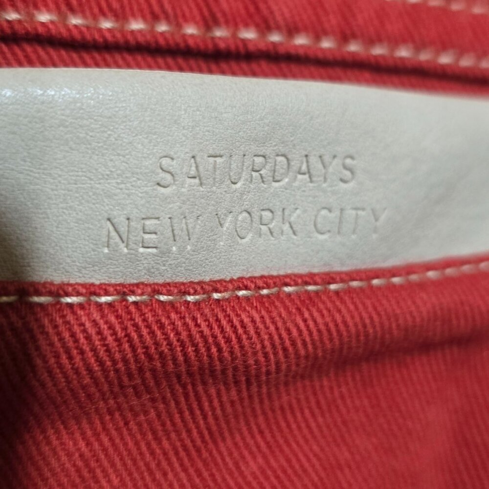Saturdays New York City Denim Trucker Jacket - Burnt Orange - Sz XL* - Picture 2 of 5